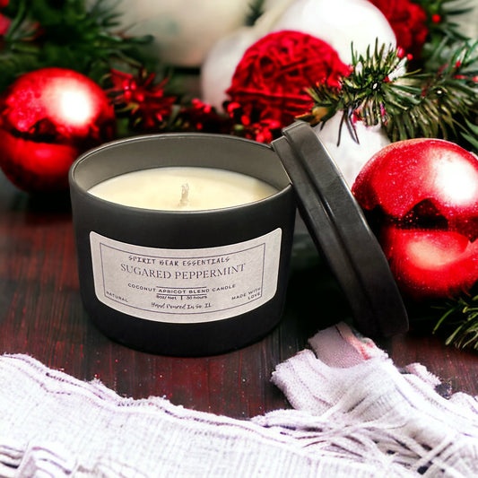 8oz Sugared Peppermint Candle