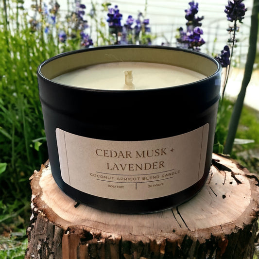 8oz Cedar Musk + Lavender Candle